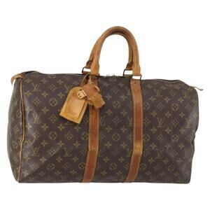 LOUIS VUITTON Monogram Keepall 45 Boston Bag M41428 LV Auth 147006